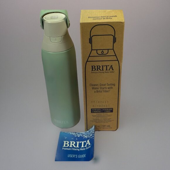 BRITA Premium Filtering Stainless Steel Water Bottle, 20oz / 591 mL, Glacier NEW - Picture 1 of 3